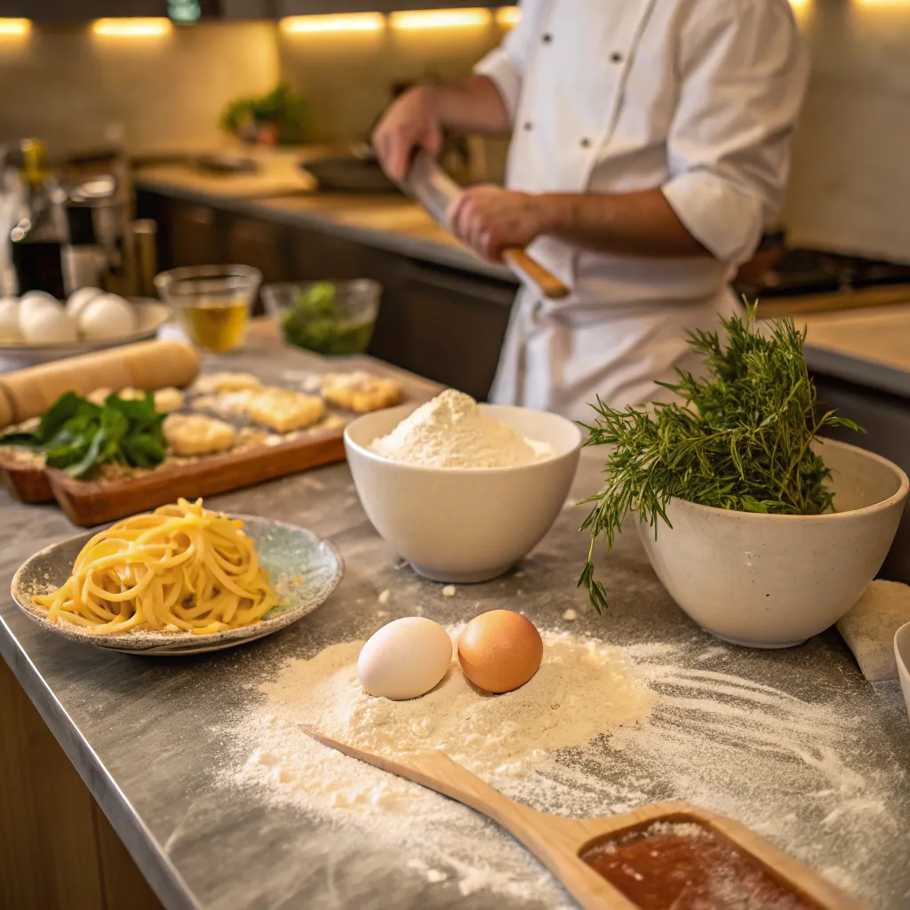 Pasta making course scenery
